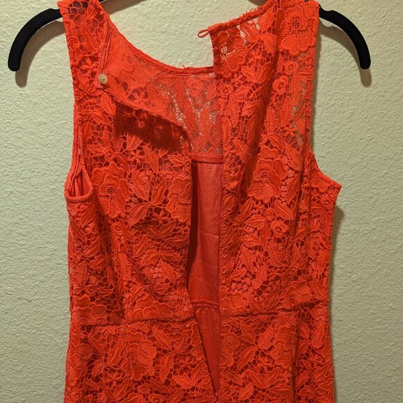 J. Crew Poppy Red Lace Sheath Dress Knee Length Size 2 NWOT - Picture 5 of 7